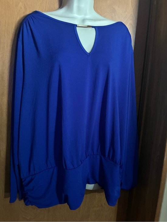 Tops - Relaxed Royal Blue Keyhole Pullover Sweatshirt